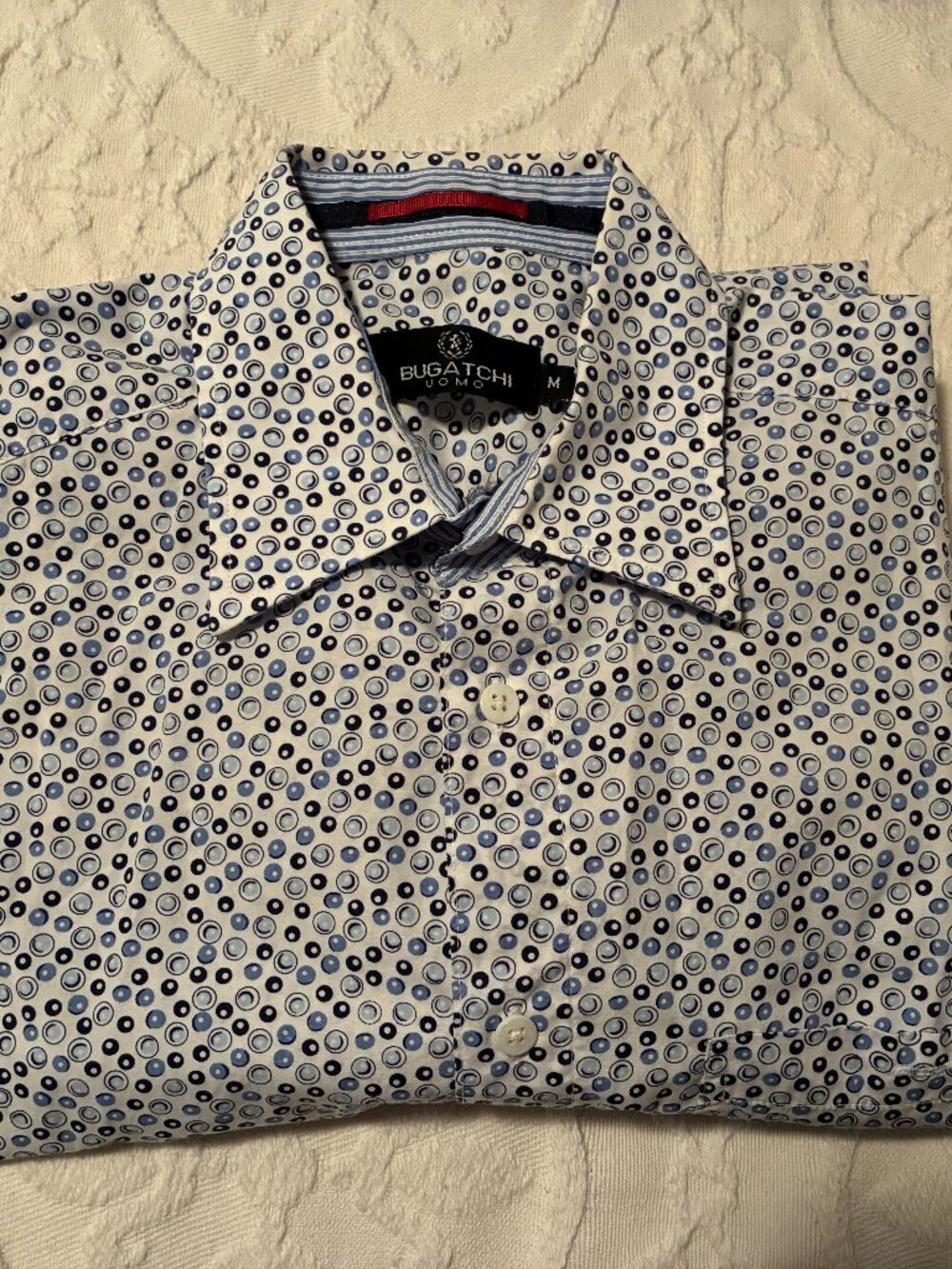 Shirt. Bugatchi Uomo Sz M 100% cotton. Long sleeve button down